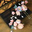 髪飾り レディース 絹 花飾り ヘアクリップ かんざし ダッカールクリップ 手作り 上品 古風 レトロ 華..