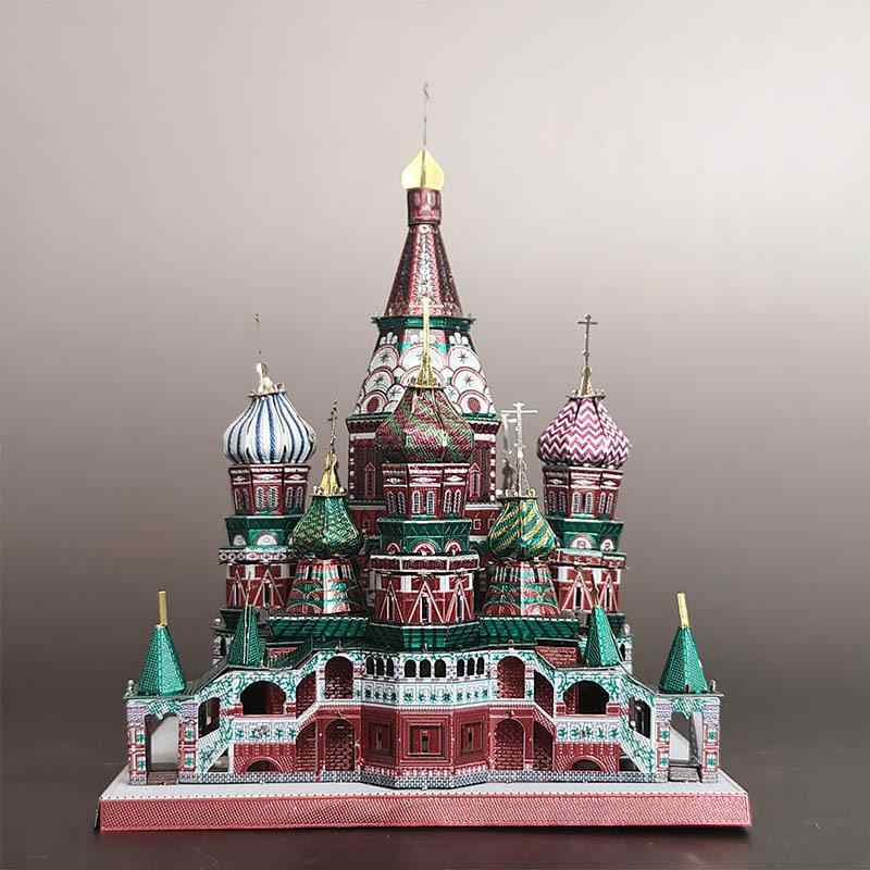 立体パズル 全金属製 聖ワシリー大聖堂 DIY 組み立て ミニ 3D 精巧な建築模型 大人向け 知育玩具 イン..