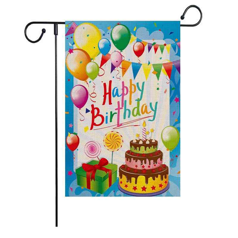 ガーデンフラッグ フラッグ 誕生日パーティー イベント お祝い 父の日 母の日 屋外 庭 玄関 ベランダ おしゃれ デコレーション ポリエステル製 耐候性 撥水