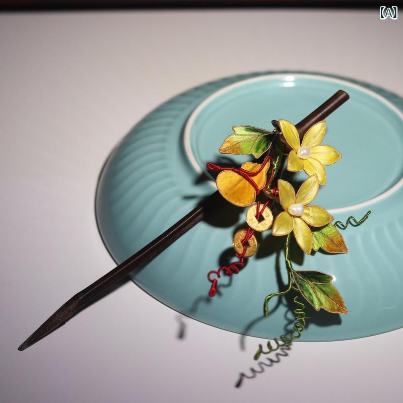 かんざし レディース 彫金風 ベルベ