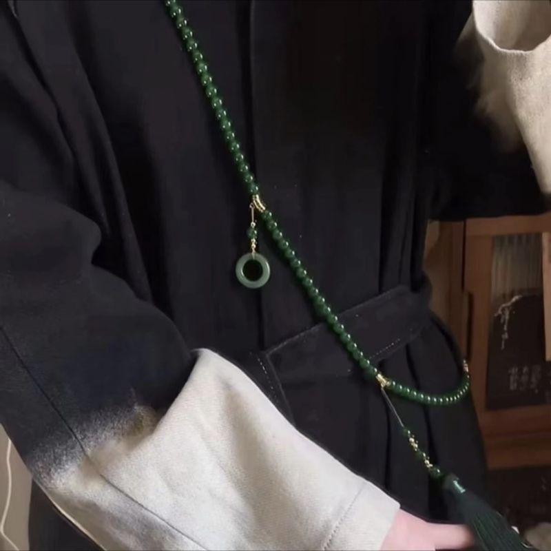 ネックレス バックチェーン 斜め掛け ボディチェーン 民族風 新中国スタイル 古風 タッセル 瑠璃 マーミェンスカート 漢服 チャイナドレス 用 アクセサリー