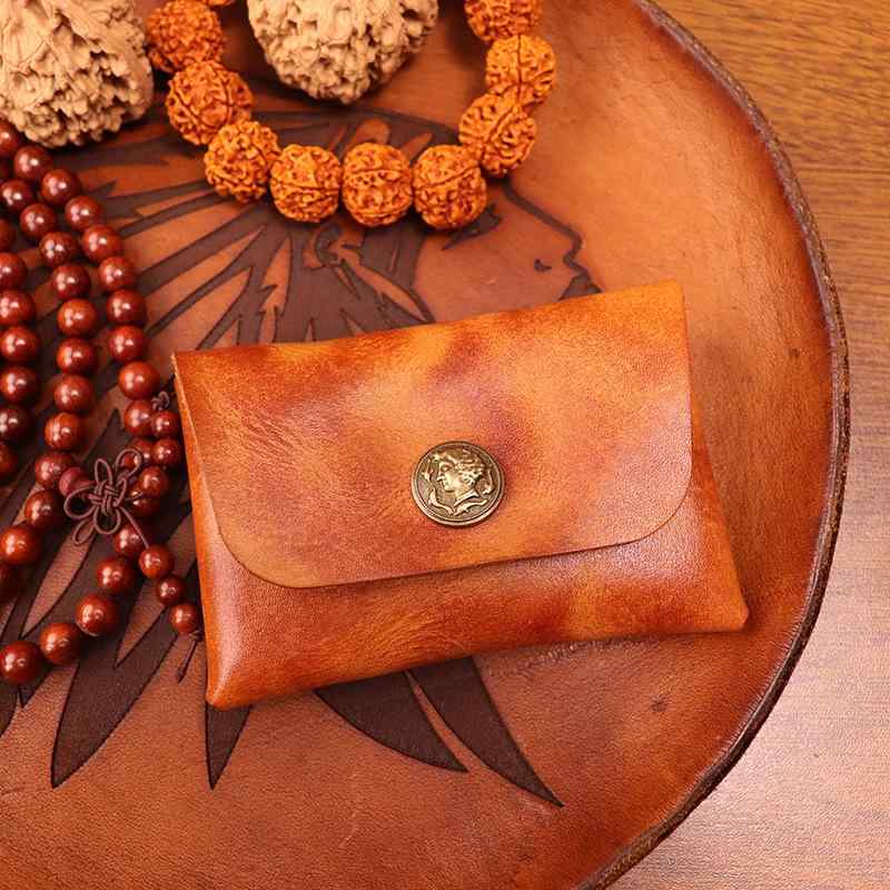 カードケース レディース 牛革 ヌメ革 手作り 手染め レトロ ヴィンテージ風 シンプル コンパクト ミニ..