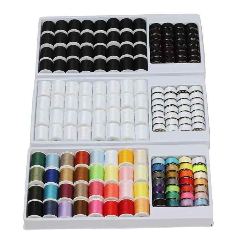 ソーイングセット 60色 縫製糸 カラフル 32個 スプール 28個 金属ボビン 収納ケース 家庭用ミシン 手芸..