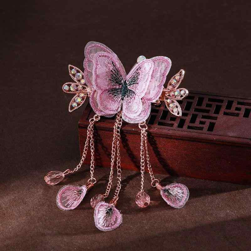 バンスクリップ レディース 上品 エレガント 薔薇 バラ タッセル オーガンジー まとめ髪 ハーフアップ ..