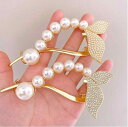 ヘアクリップ レディース 女性用 高級感 韓国ファッション ツイスト パール ラインストーン バンスクリップ 合金製 ハンドメイド おしゃれ かわいい インフルエンサー フィッシュテール