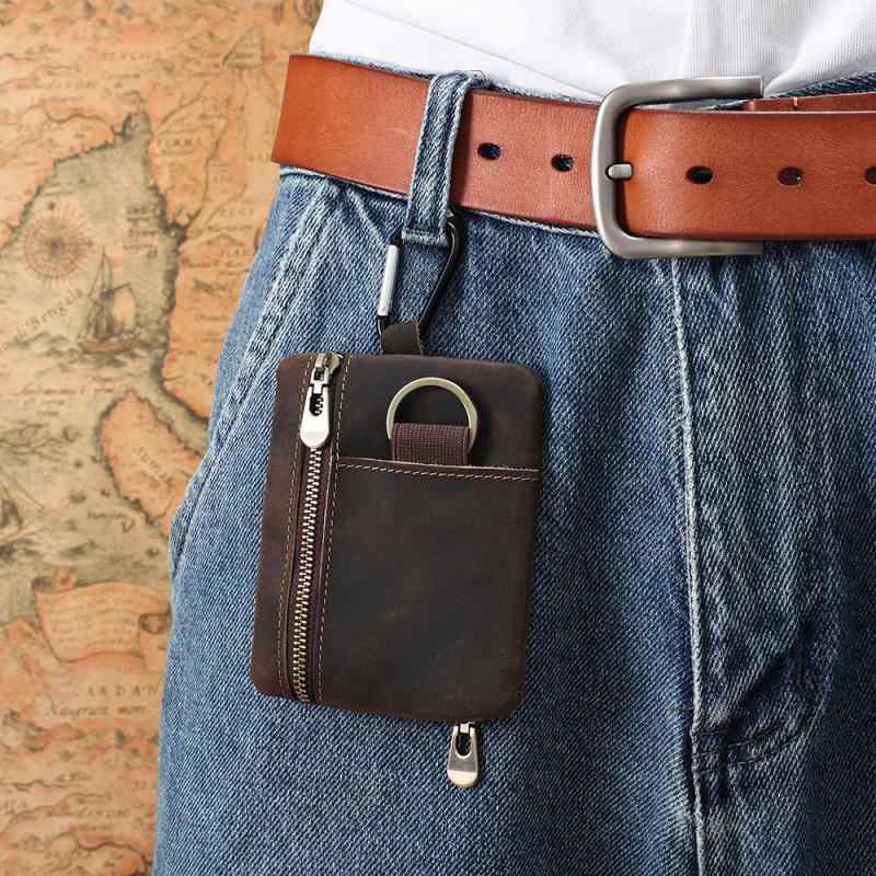 小銭入れ コインケース 男女兼用 本革 トップグレインレザー クレイジーホースレザー 多機能 ミニポー..