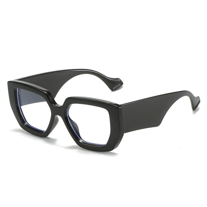 サングラス レディース ブルーライトカット UVカット スクエア ビッグフレーム ワイドテンプル ヒョウ柄 レトロ モダン 欧米トレンド ストリートファッション 小顔効果 おしゃれ