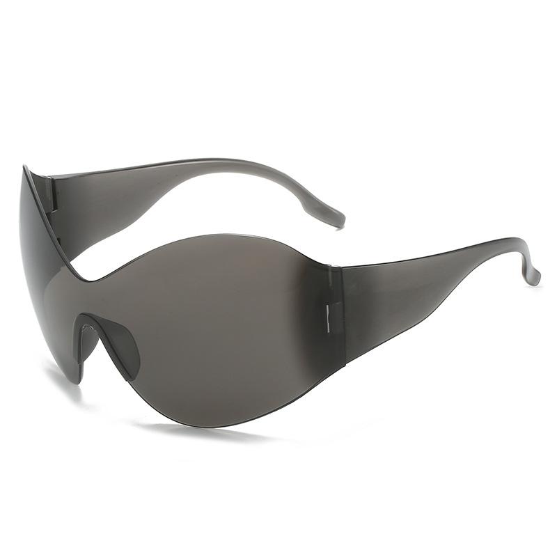 サングラス レディース UV400 紫外線対策 軽量 リムレス オーバーサイズ スチームパンク Y2K パンク トレンド キャットアイ 個性的 インフルエンサー ヒップホップ ユニセックス ファッション アイウェア レジャー ドライブ