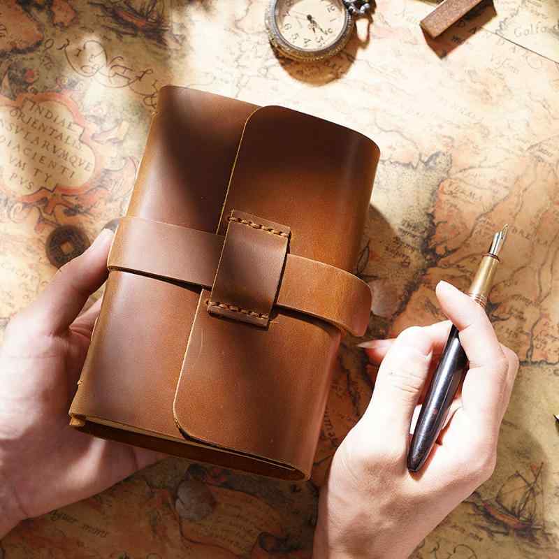ノート 本革 牛革 クラフト紙 厚手 大容量 300～400ページ レトロ アンティーク 中国風 手縫い ビジネス プライベート 手帳 日記帳 ギフト プレゼント