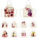 エプロン レディース 親子 ノースリーブ マニキュア柄 ポリエステル 防汚加工 おしゃれ シンプル キッチン 料理 掃除 作業用 家庭用 フリーサイズ ゆったり(x2)