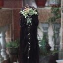 髪飾り レトロ風 中華風 牡丹 花 絹糸細工 パール 大人可愛い 上品 華やか かんざし ヘアコーム ヘアクリップ バンスクリップ バレッタ まとめ髪 結婚式 ...