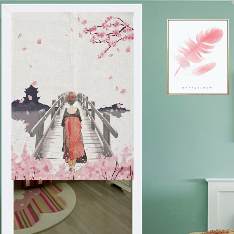 暖簾 浮世絵 神奈川沖浪裏 富士山 星空柄 目隠し 間仕切り 和モダンデザイン ポリエステル製 リビング ..