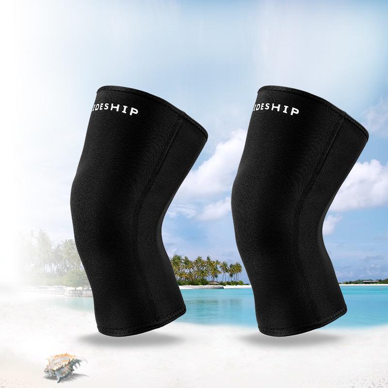 膝サポーター ユニセックス 3mm 厚手 ロング丈 防寒 ウェットスーツ素材 ダイビング 水泳 マリンスポー..