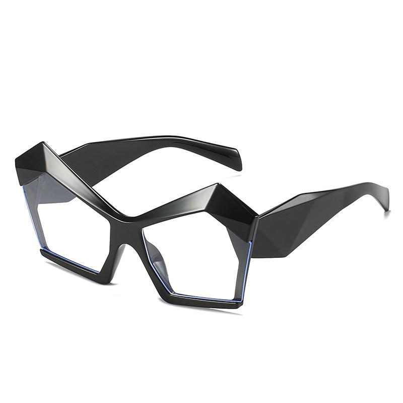 伊達メガネ レディース ブルーライトカット PCメガネ 軽量 キャッツアイ 多角形 変形フレーム 個性派 SNS映え おしゃれ モダン 普段使い 豊富なカラー 春夏
