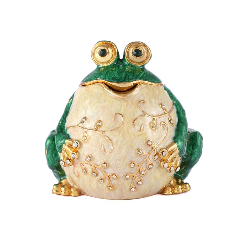ジュエリーボックス アクセサリーケース かわいい カエル フロッグ 金属製 合金製 グリーン 小物入れ ..