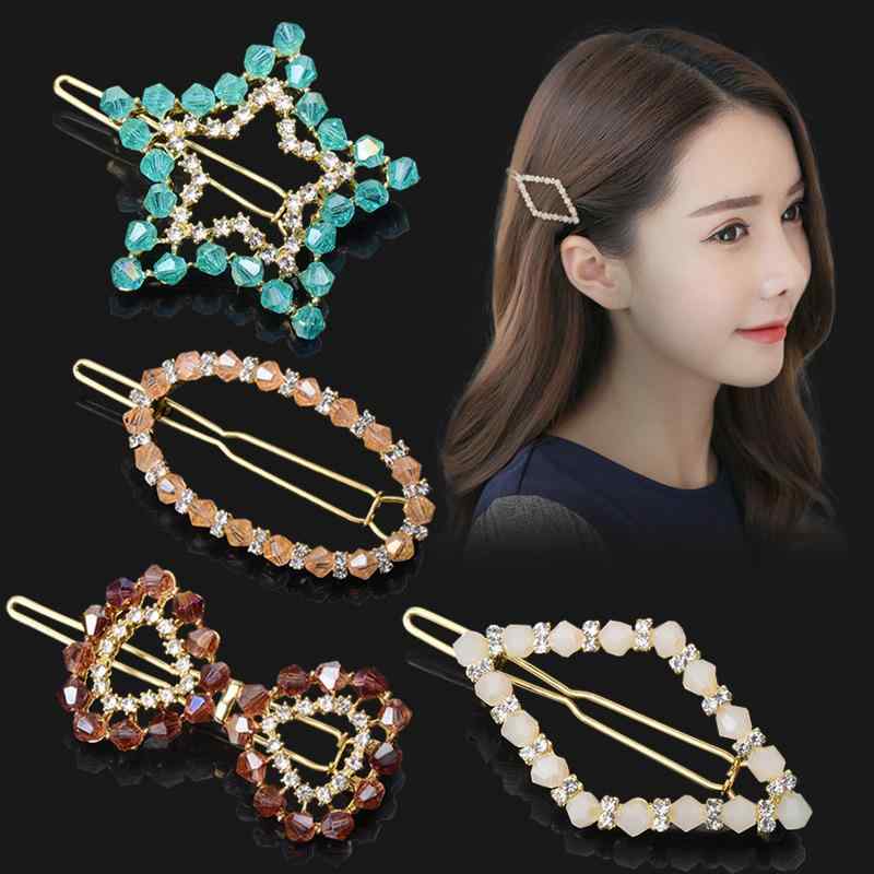 ヘアクリップ レディース 韓国風 クリスタル カエルモチーフ ラインストーン 前髪 サイド 髪留め まと..