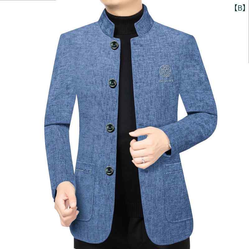 コート メンズ 秋 ウール混紡 メルトン 中綿入り 厚手 スタンドカラー シングルブレスト 無地 シワになりにくい ビジネス カジュアル 通勤 レギュラーフィット パッチポケット 大人向け 多色展開