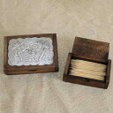 爪楊枝入れ タイ製 チーク材 無垢材 おしゃれ 卓上 多機能 名刺入れ ホテル レストラン 業務用 家庭用 インテリア雑貨 ギフト プレゼント