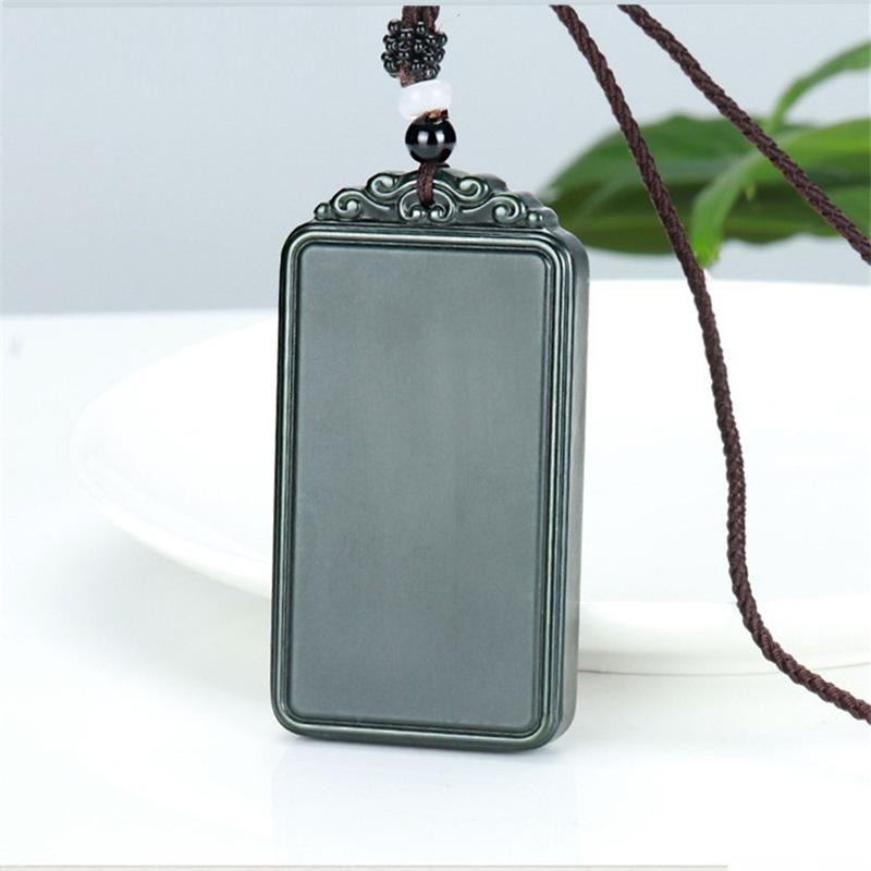 ネックレス 男女兼用 高品質 和田玉 天然石 青玉 青色 平安無事牌 ペンダント お守り アクセサリー モダン シンプル 普段使い 贈り物 記念品