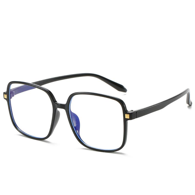 メガネ 男女兼用 透明 ビッグフレーム スクエア型 軽量 柔軟 TR90 PCフレーム ブルーライトカット 近視対応 伊達眼鏡 パソコン用 ファッション小物 カジュアル