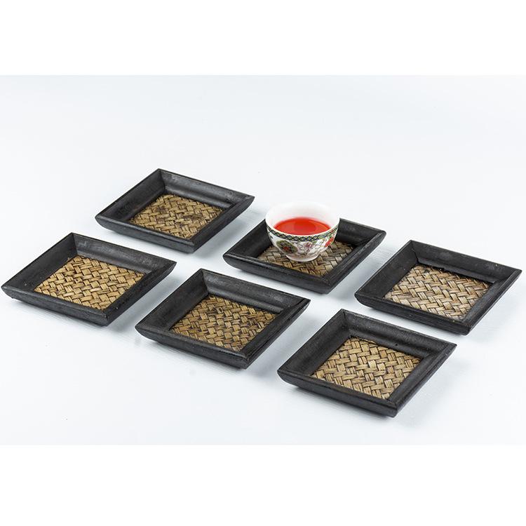 コースター 断熱機能 タイ輸入 天然木 無垢材 茶道 工夫茶 中国茶 おしゃれなデザイン 茶托 茶器用 湯..