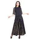 ダンスドレス レディース 社交ダンス モダンダンス 長袖 フレア ロング丈 ストレッチ 速乾 ブラック ベロア ゴールド スパンコール 光沢 練習着 発表会 競...