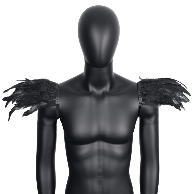 フェザーショール レディース ゴシック風 羽毛 肩飾り ケープ イベント パーティー 発表会 舞踏会 コスプレ 仮装 ハロウィン クリスマス 衣装 アクセサリー小物 ブラック レッド カラフル