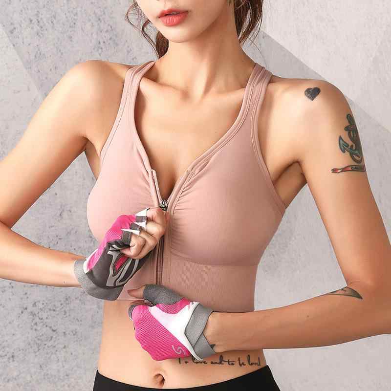 スポーツブラ レディース 強サポート 揺れない 大きいサイズ フロントジップ 前開き ノンワイヤー 寄せ上げ 美背デザイン 一体型カップ ランニング ヨガ フィットネス トレーニング スポーツウェア
