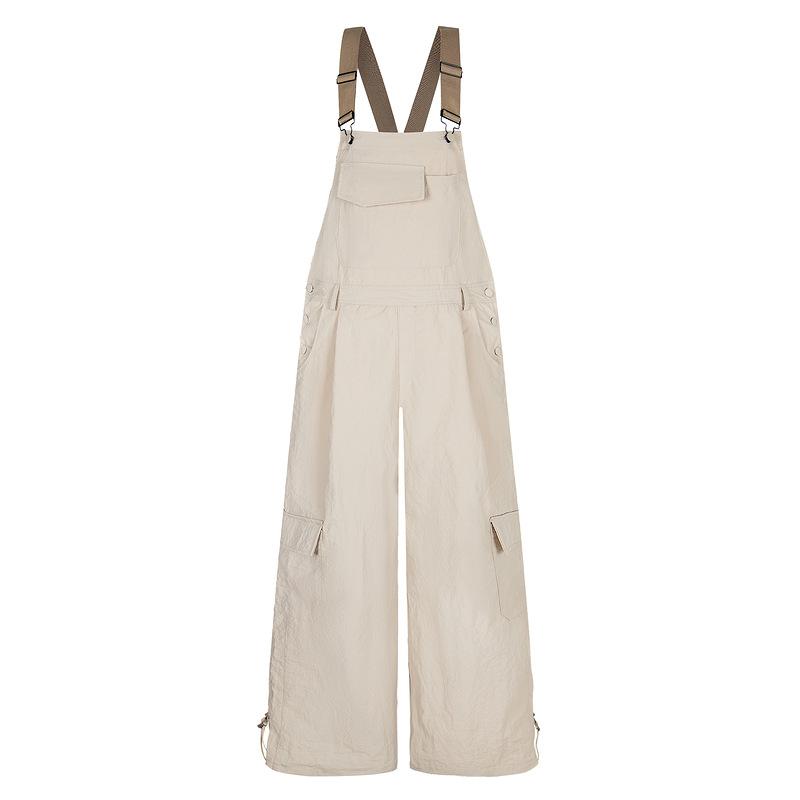デニム オーバーオール 男女兼用 メンズ レディース ゆったり ルーズフィット ワイド ストレートシルエ..