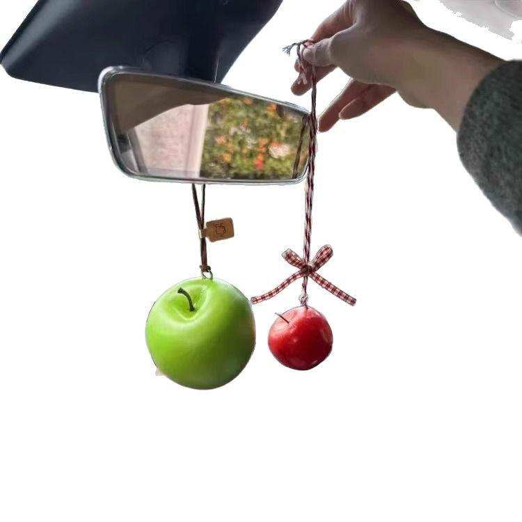 車内飾り ストレス軽減 癒し おしゃれ かわいい りんご フルーツ バックミラー ルームミラー 吊り下げ ..