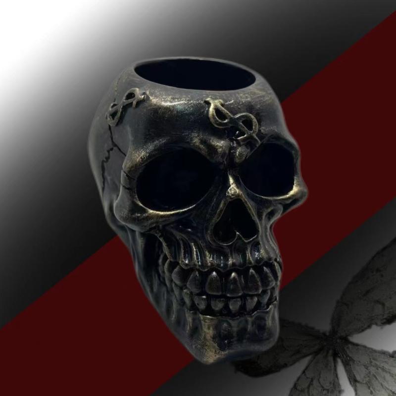 置物 ドクロ スカル 骸骨 キャンドルスタンド 燭台 キャンドルホルダー 樹脂製 インテリア オブジェ ディスプレイ ハロウィン パーティー ゴシック ホラー 欧風 おしゃれ リビング 玄関 店舗用 飾り