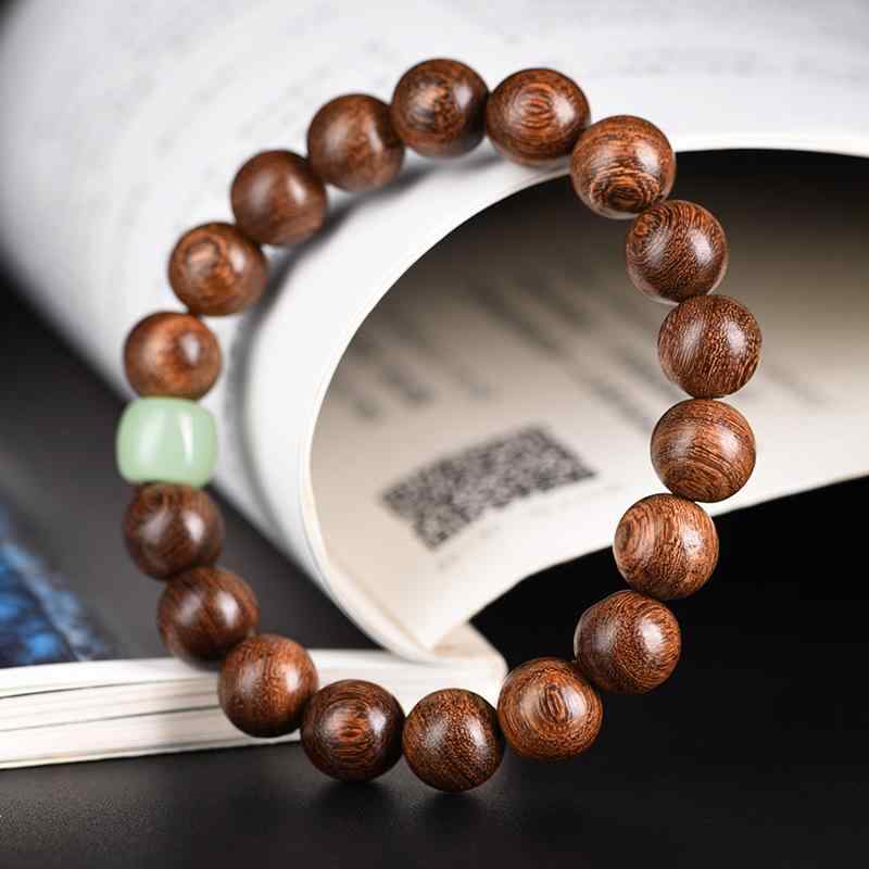 ブレスレット 男女兼用 金糸檀 ゴールドサンダルウッド 夜光石 蓄光 天然石 念珠 数珠 おしゃれ トレンド ファッション アクセサリー 腕輪 カジュアル プレゼント ギフト 贈り物 小ぶり 研磨加工 記念日