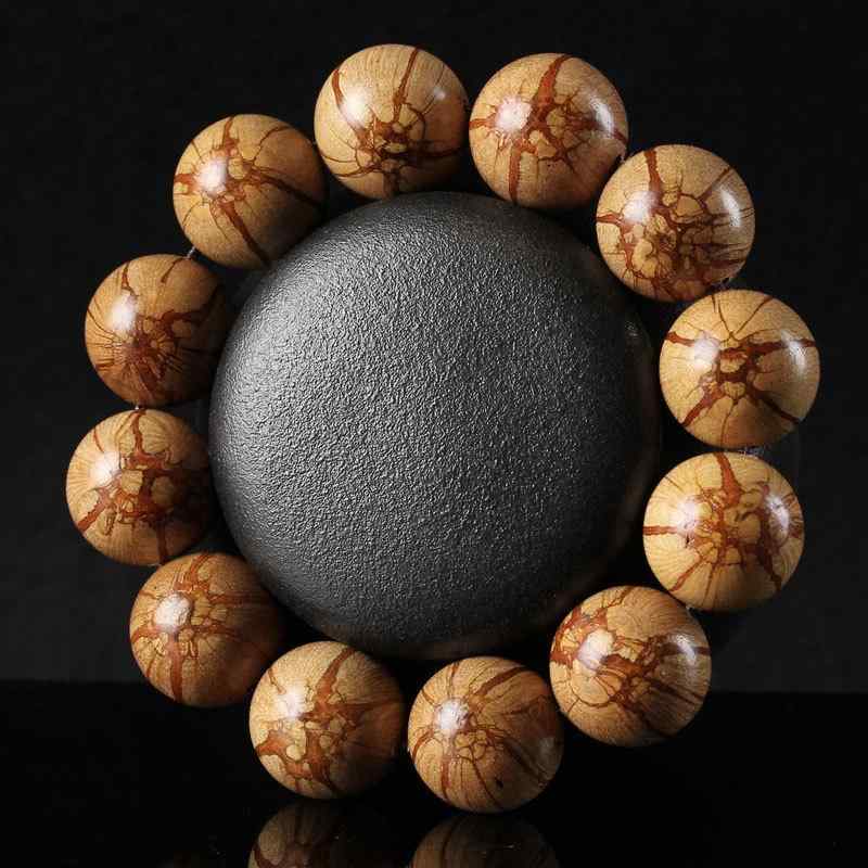 念珠 数珠 ブレスレット メンズ レディース 男女兼用 梅花模様 稀少 龍鬚藤製 精巧細工 緻密な模様 コレクション