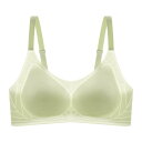ブラジャー レディース 接触冷感 シームレス ノンワイヤー ソフトサポート インナー 下着 谷間メイク 寄せ上げ バストアップ 垂れ防止 ホールド 通気性 快適 シンプル 固定カップ 3/4カップ 3段ホック(x2)