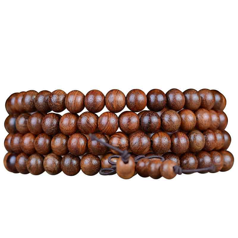 ブレスレット 男女兼用 紫檀 木材 108珠 念珠 仏珠 エスニック風 艶出し お守り 開運 厄除け 魔除け コレクション アイテム 癒し パワーストーン