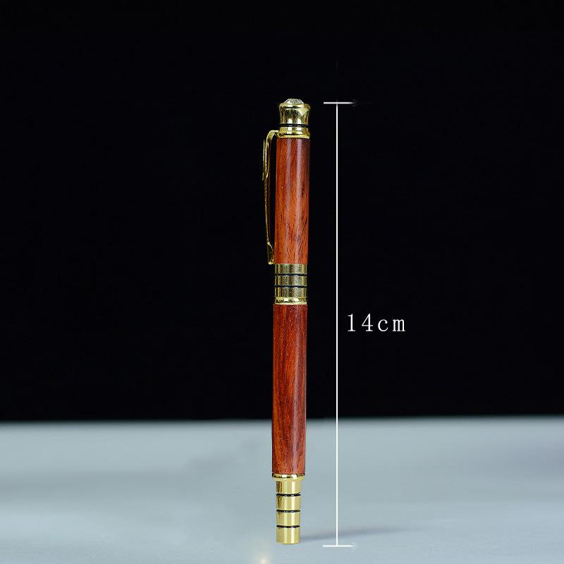 筆記具 高級感 工芸 木製 金糸楠木 紅木 水波模様 2WAY ボールペン 万年筆 両用 ビジネス オフィス プ..