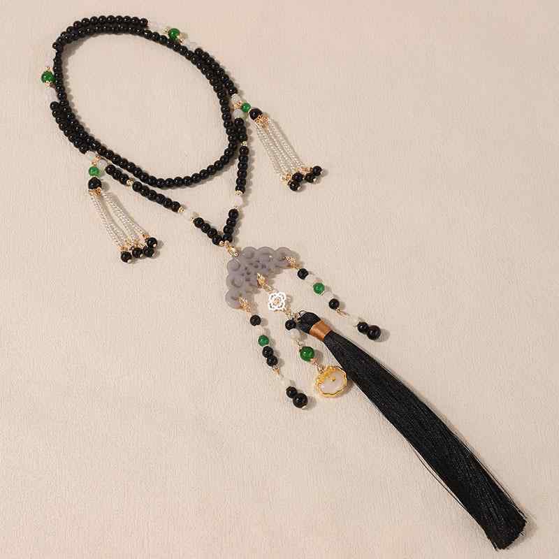 ネックレス メンズ レディース ユニセックス 手作り ハンドメイド 中国風 レトロ クラシック ガラス 瑠..