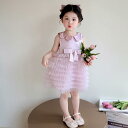 ワンピース 女の子 ベビー キッズ 夏 プリンセス ティアード おしゃれ ノースリーブ ポリエステル ソフト加工 誕生日 パーティー セレモニー フォーマル