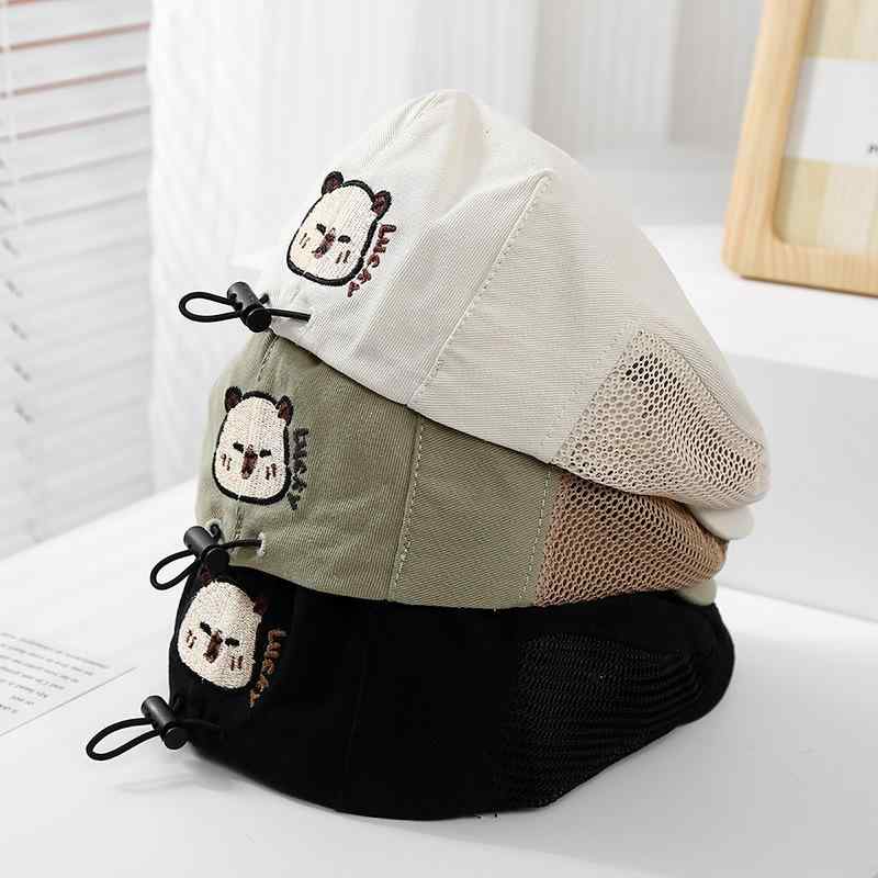 ベレー帽 ベビー キッズ 子供 男の子 女の子 男女兼用 春夏 おしゃれ 英国風 薄手 UV対策 通気性 日よけ 赤ちゃん ショートブリム コットン混紡 2歳 3歳 4歳 5歳 6歳