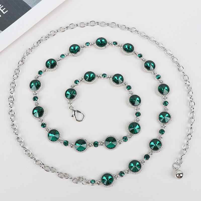 チェーンベルト レディース ラインストーン 高級感 メタルチェーン きらめく おしゃれ 万能 きれいめ ..