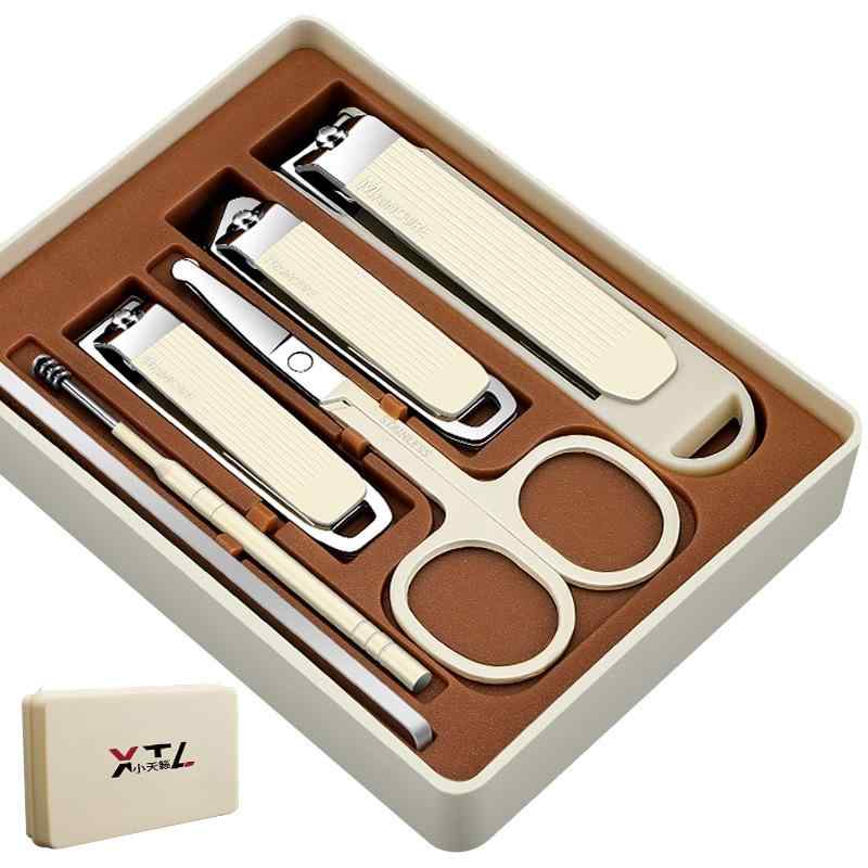 ネイルケアセット 爪切り 爪削り 飛び散り防止 斜め刃 4点セット ステンレス製 高級感 携帯用 家庭用 足の爪 手入れ 収納ケース付き