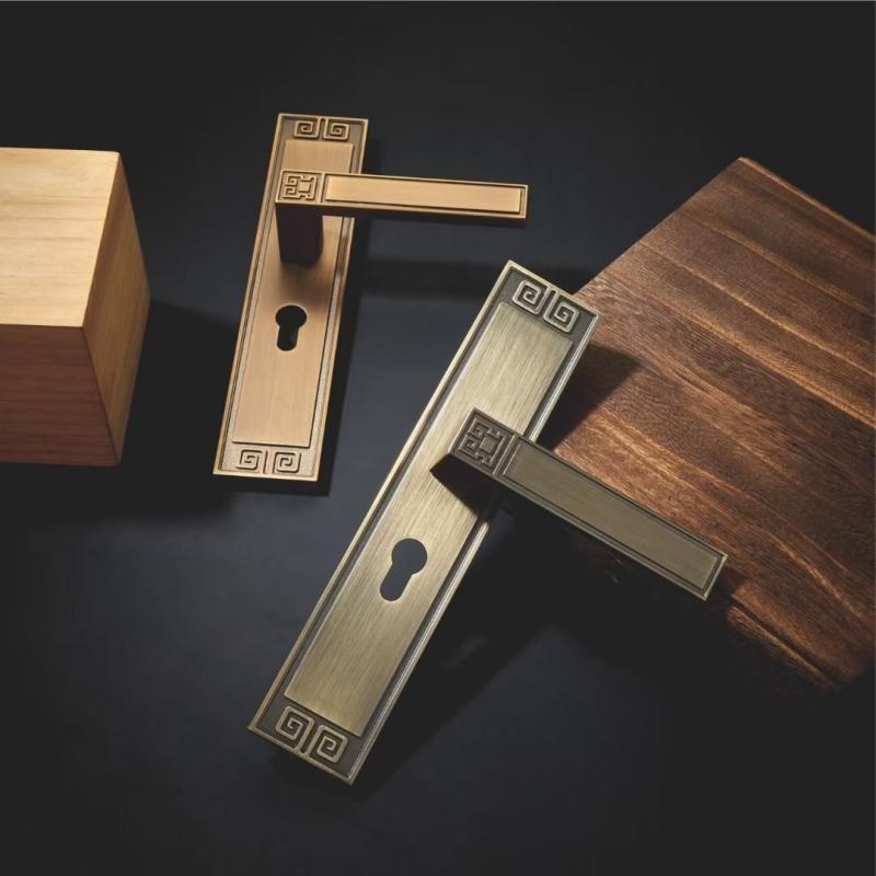 ドアロック 室内用 家庭用 静音 マグネット式 新中国風 レトロ アンティーク調 寝室 部屋 木製ドア ド..