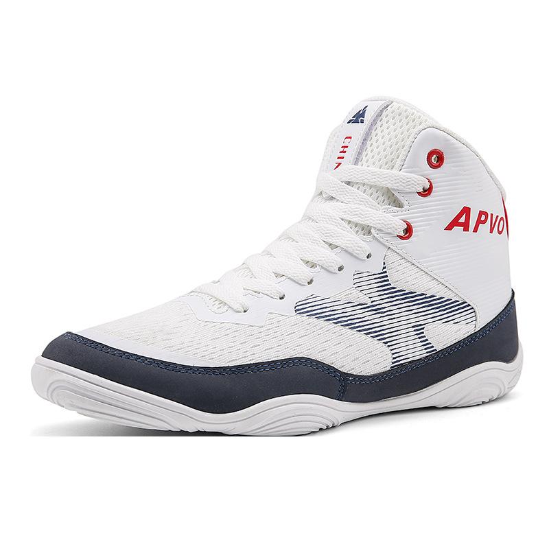 ボクシングシューズ メンズ レディース プロ用 通気性 滑り止め 高フィット ハイカット レスリング 散打 格闘技 練習 競技用 メッシュ 耐摩耗性 オールシー...