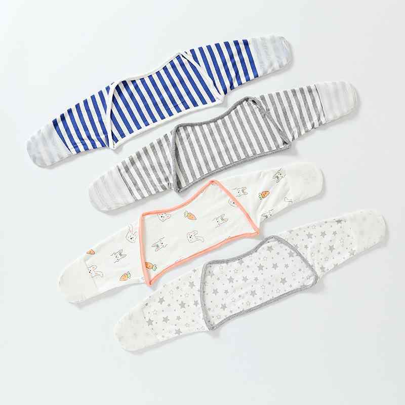 おくるみ ベビー 新生児 寝返り防止 爪ひっかき防止 スワドル ミトン 綿100% コットン オールシーズン 2WAY袖 口に入れても安心 うさぎ柄 ブルーストライプ グレーストライプ グレースター柄 0-6ヶ月対応