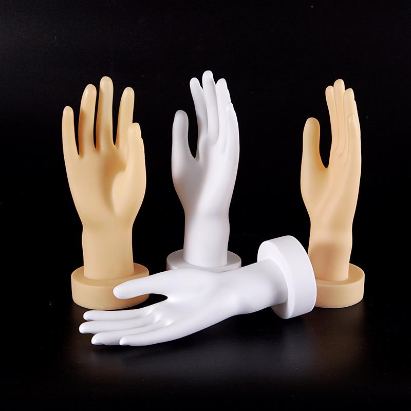 ハンドマネキン キッズ 台座付き 22cm マット加工 PVC製 ソフトビニール 子供用 両手 ディスプレイ アクセサリー ジュエリー 指輪 グローブ 手袋 ジュニア ホワイト スキンカラー