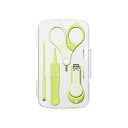 ベビーネイルケアセット 新生児 乳幼児 子供用 誤操作防止 安全設計 4点セット 爪切り ネイルハサミ 爪やすり ピンセット プラスチック ステンレス製 かわい...