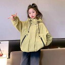 ジャケット キッズ 女の子 ジュニア 春秋 フード付き ジップアップ ウィンドブレーカー ミドル丈 長袖 おしゃれ かわいい トレンド 切り替え スポーツアウター