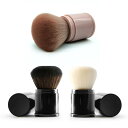 メイクブラシ 伸縮式 きのこ型 フェイス ルースパウダー チーク用 ポータブル 持ち運び 人工毛 合成繊維 単品 1本 ピンク ブラック ホワイト