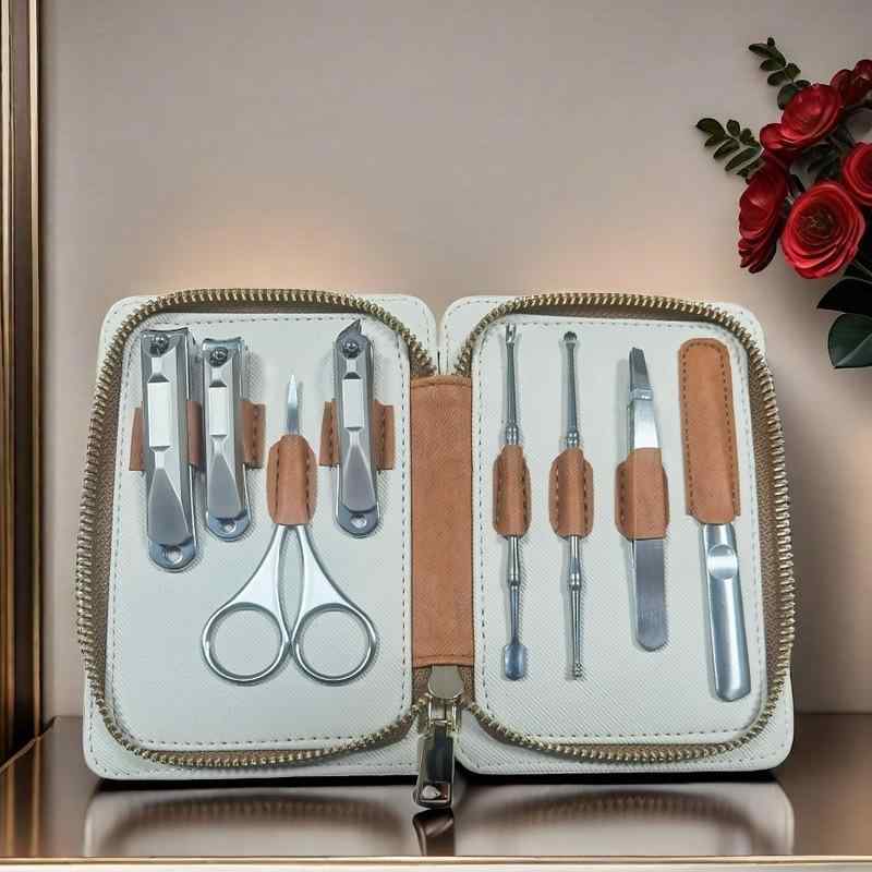 美容ツールセット 男女兼用 子供 赤ちゃん ステンレス製 電気メッキ加工 8点セット 飛散防止爪切り 携帯用 自宅用 ネイルケア フットケア 巻き爪用 ピンセッ...