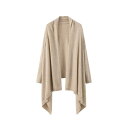 カーディガン レディース ピュアカシミヤ アシンメトリー ショール ポンチョ 保温性 ゆったり ロング丈 エレガント 上品 無地 羽織り オフィス 通勤 秋冬